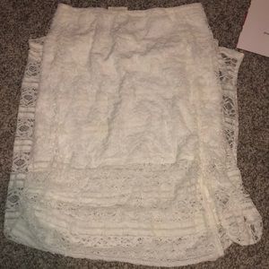 White lace maxi skirt